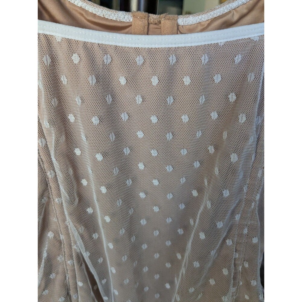 White Fox Boutique No Looking Back Bodysuit White Mesh Point D'Espirit XL - Picture 6 of 10